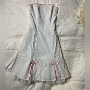 Strapless Coquette mini bow dress